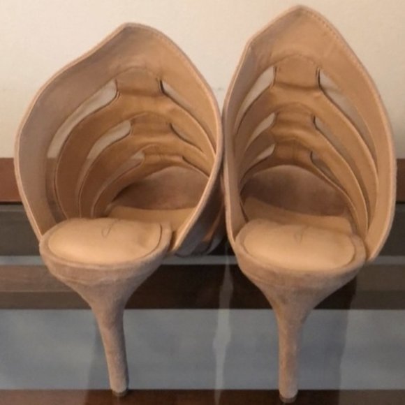 New Daya by Zendaya Nude Beige Open Tote Norwell Mule Heels Sandals Shoe - Picture 7 of 8